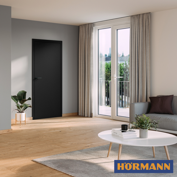 Drzwi drewniane z matowymi powierzchniami w promocji